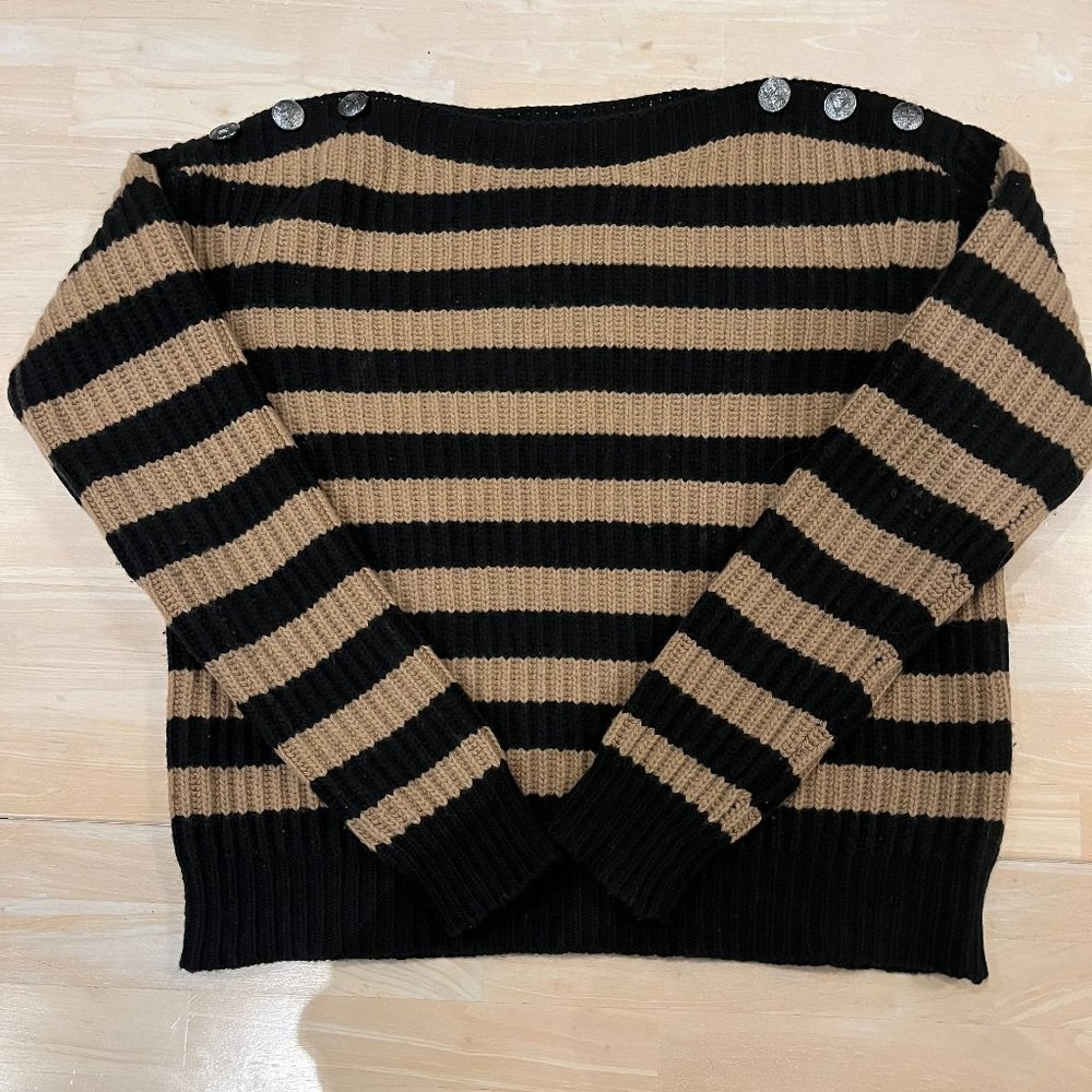 MaxMara stripe wool & cashmere sweater M